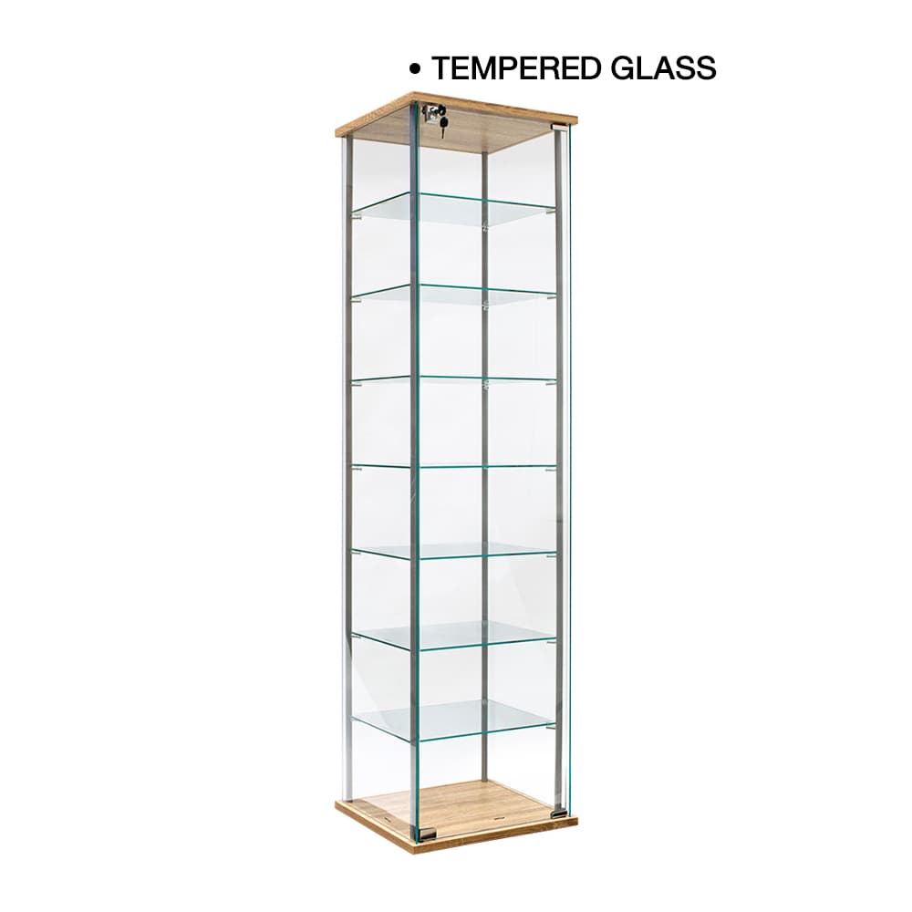 SHOW/42,ตู้โชว์กระจก 8 ชั้นพร้อมกุญแจล็อก