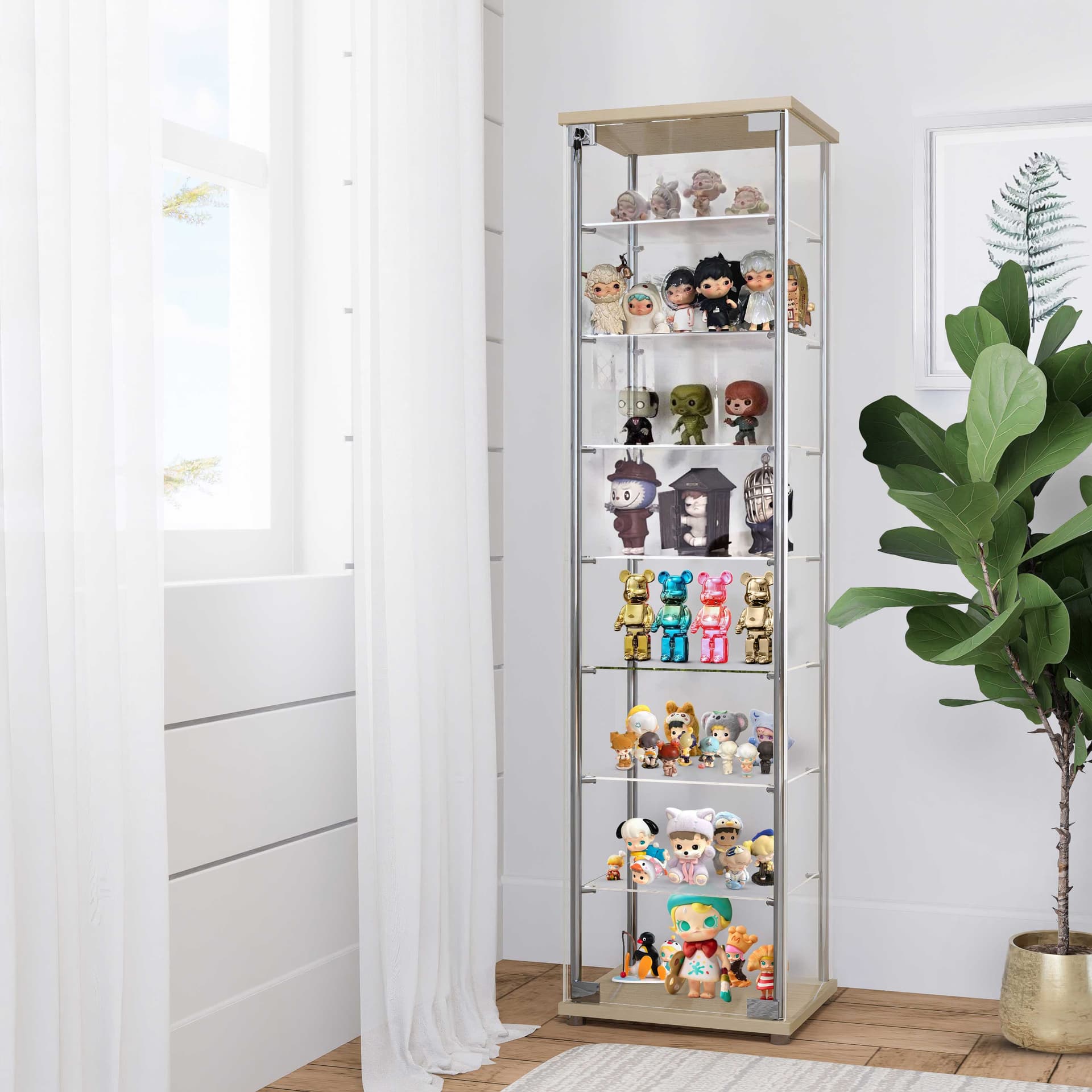 SHOW/42,8-Tier Glass Showcase with Key Lock-9