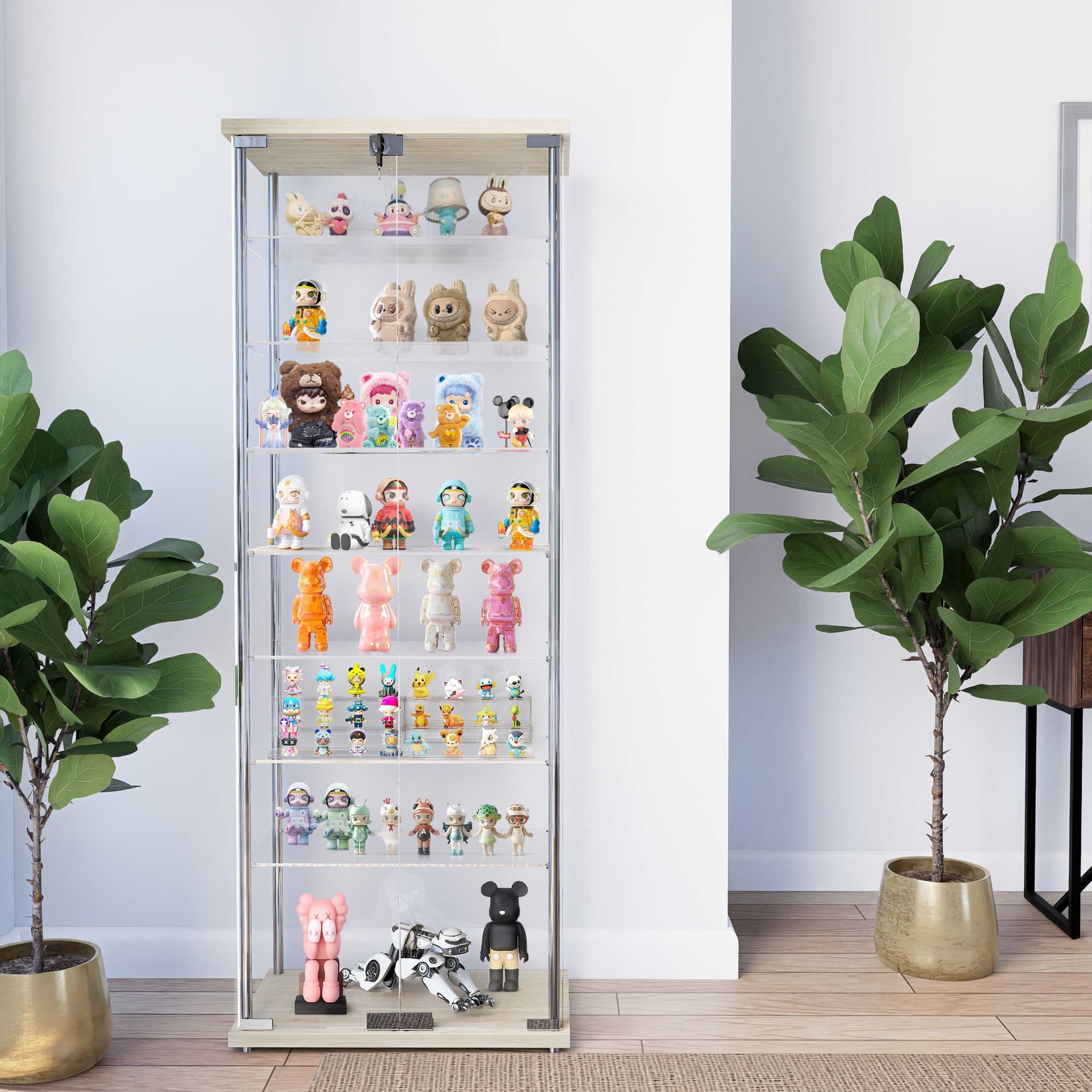 SHOW/60,ตู้โชว์กระจก 8 ชั้นพร้อมกุญแจล็อก-7