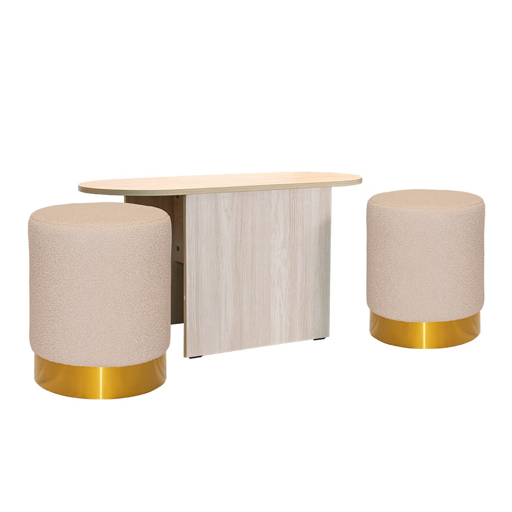 PICCO/90/3,Set of 1 Coffee Table & 2 Stool-4