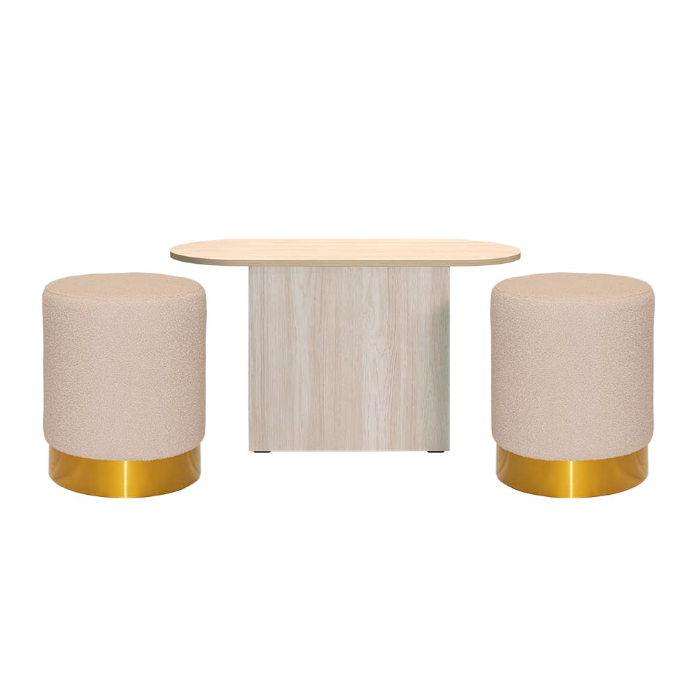 PICCO/90/3,Set of 1 Coffee Table & 2 Stool-5