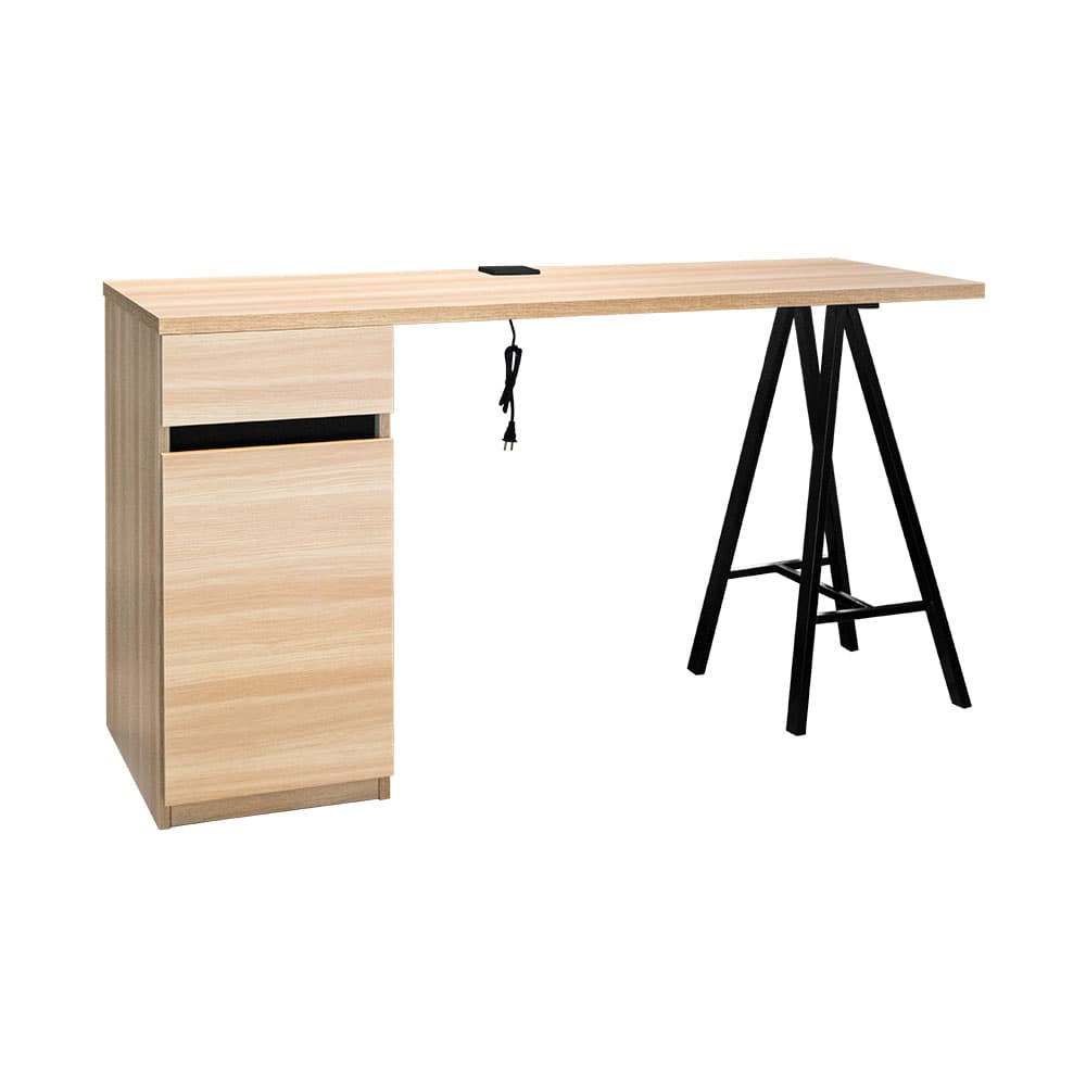 OWEN-B PLUS,โต๊ะทำงานพร้อมที่ชาร์จUSB+ปลั๊กไฟ